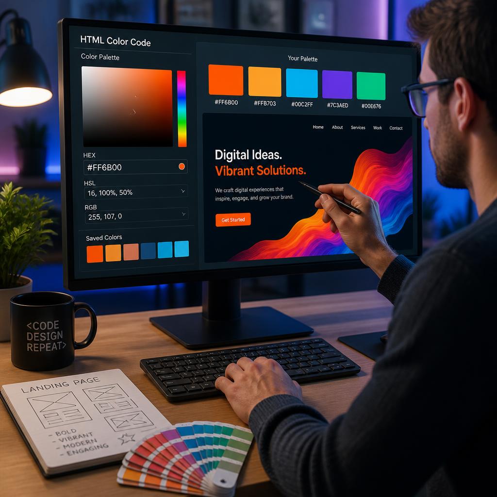 using an html color code palette tool